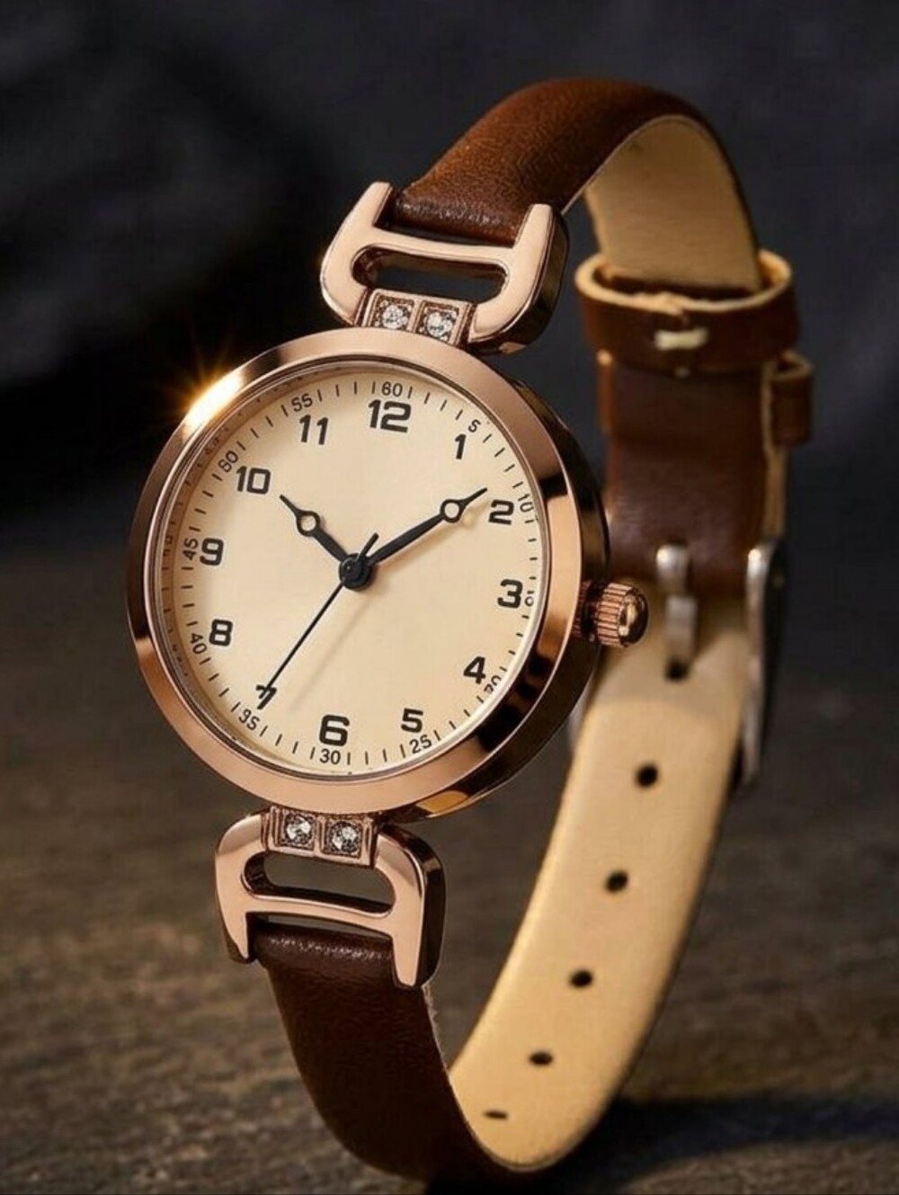 Brown Leather Strap Watch